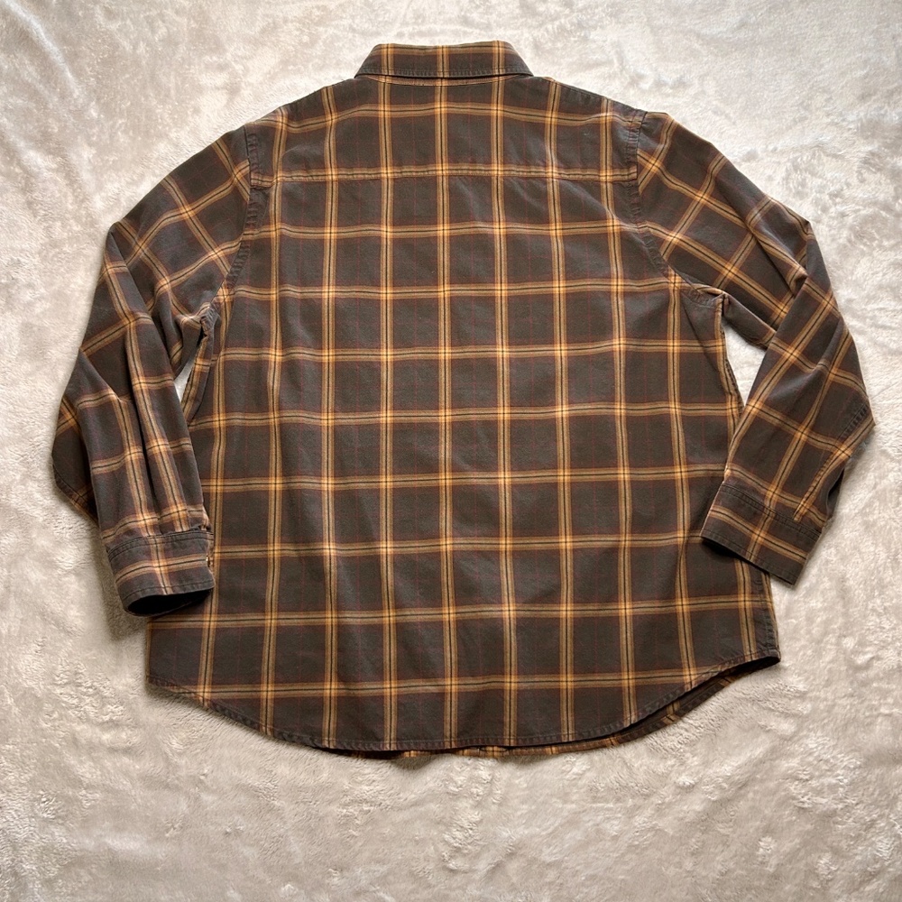 Lauren Ralph Lauren Brown Plaid Button Up Shirt Womens 1X Cotton Preppy - Picture 6 of 8